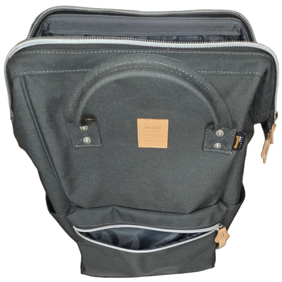 Himawari Gray Backpack Purse Wide Opening Canvas Travel Laptop BackpackStyle - Picture 8 of 16